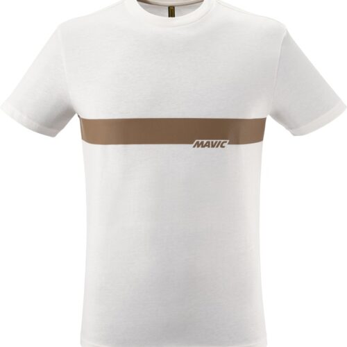 MAVIC KOSZULKA Z KRÓTKIM RĘKAWEM CORPORATE STRIPE OFF-WHITE BRONZE (T000218)