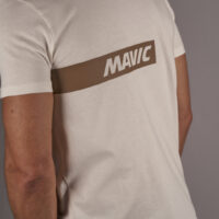 MAVIC KOSZULKA Z KRÓTKIM RĘKAWEM CORPORATE STRIPE OFF-WHITE BRONZE (T000218)