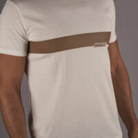 MAVIC KOSZULKA Z KRÓTKIM RĘKAWEM CORPORATE STRIPE OFF-WHITE BRONZE (T000218)