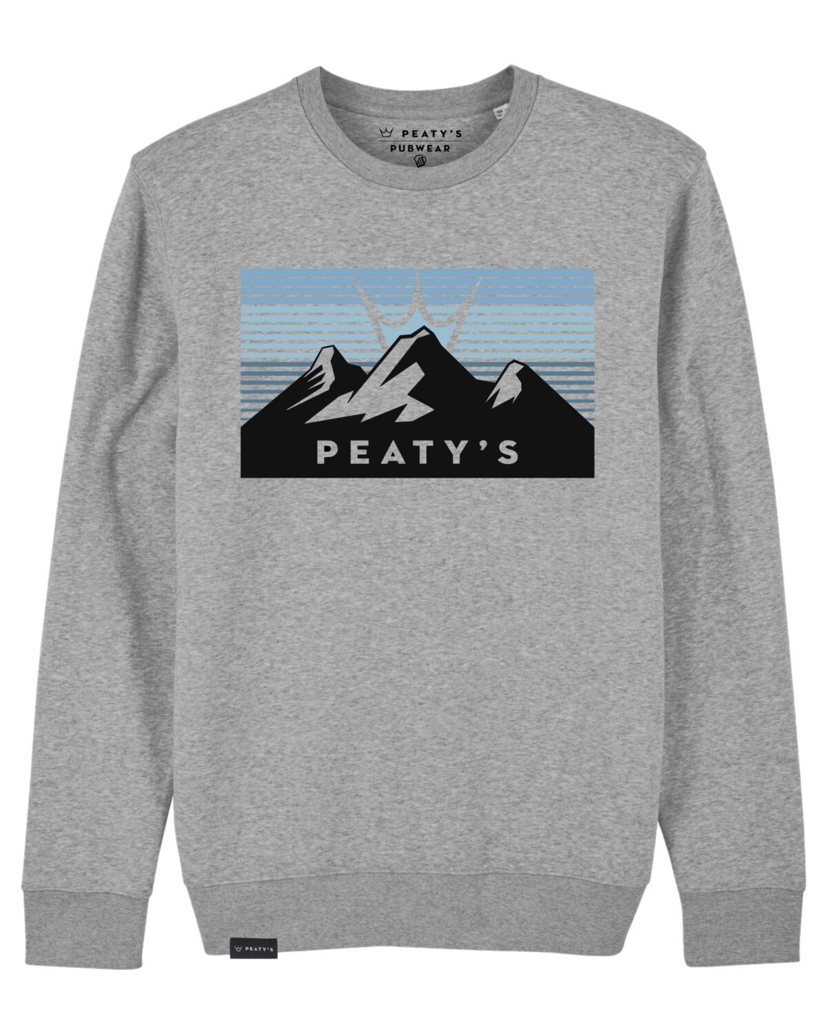 PEATY'S PUBWEAR CREW BLUZA - 3 PEAKS SUNRISE / HEATHER GREY (PPW-24-CRW-3PS-GRY)