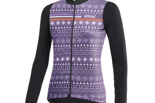 DOTOUT KOSZULKA DAMSKA Z DŁUGIM RĘKAWEM FANATICA WOOL VIOLET-BLACK (A23W511459)