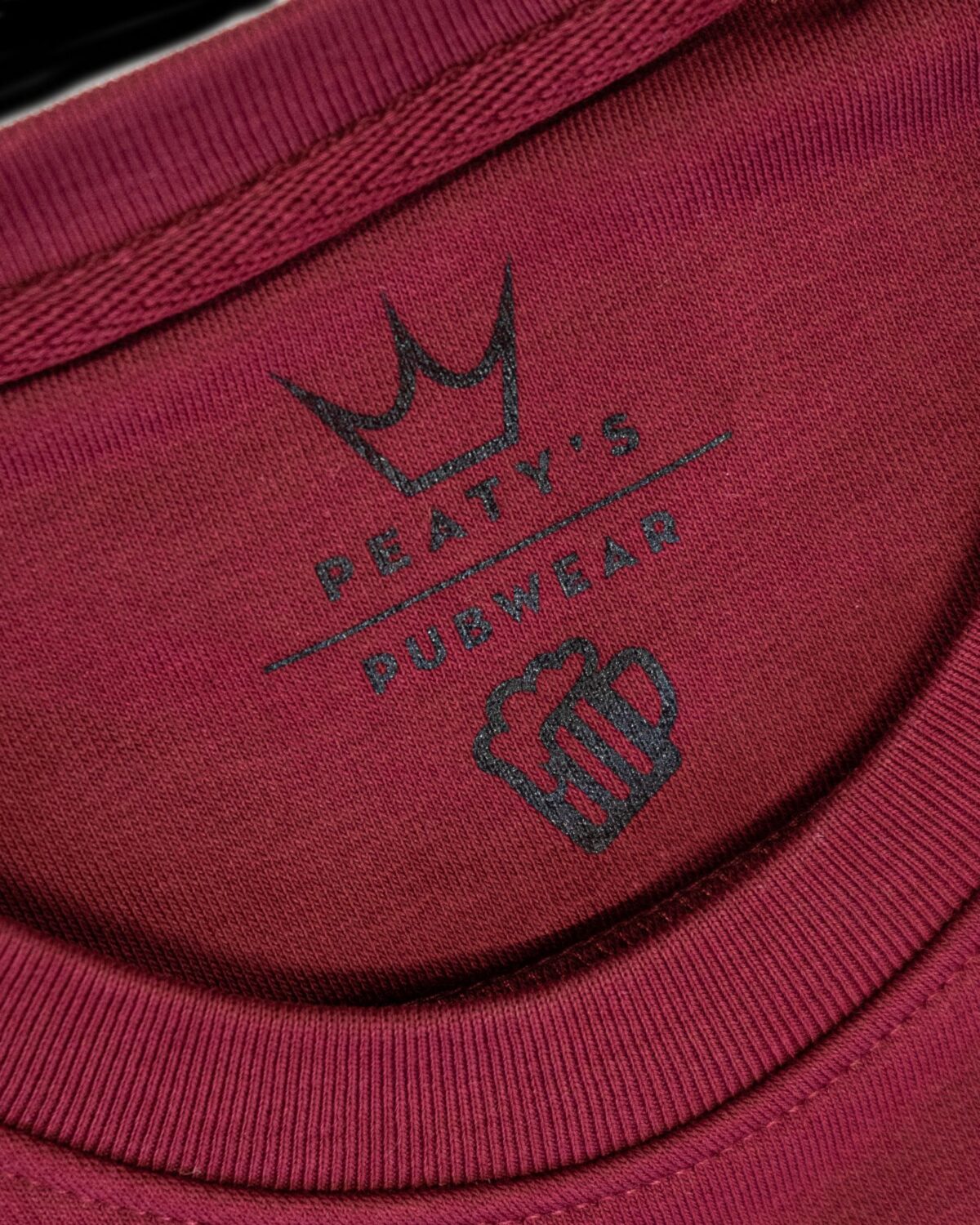 PEATY'S PUBWEAR BLUZA CREW EMBROIDERED - CROWN / BURGUNDY (PPW-CRW-CWN-BRG)